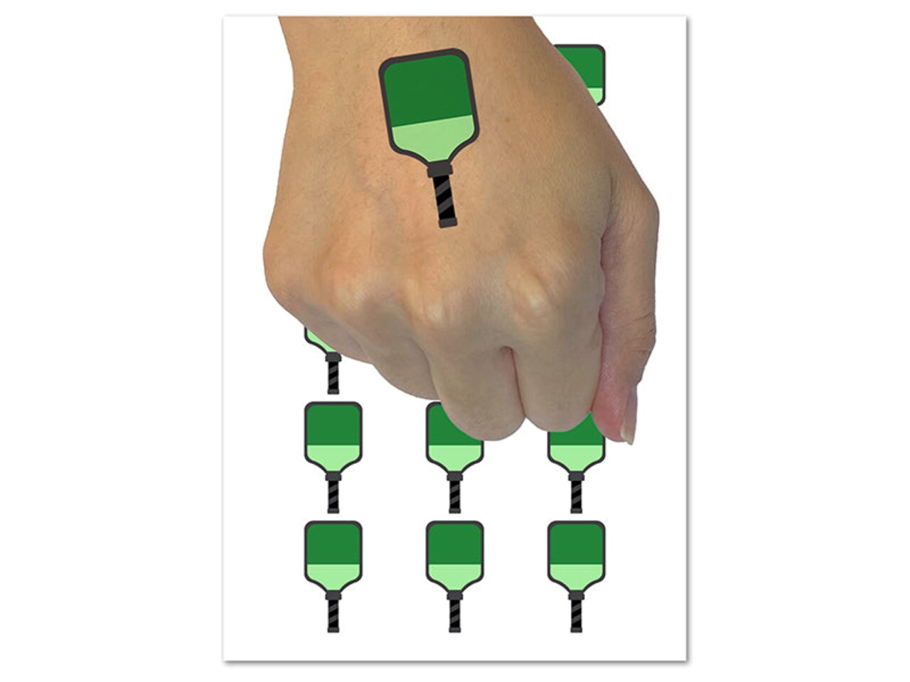 Pickleball Paddle Temporary Tattoo Water Resistant Fake Body Art Set Collection (1 Sheet)